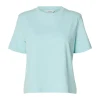Selected Femme SlwEssential SS Boxy Tee Blue Glow